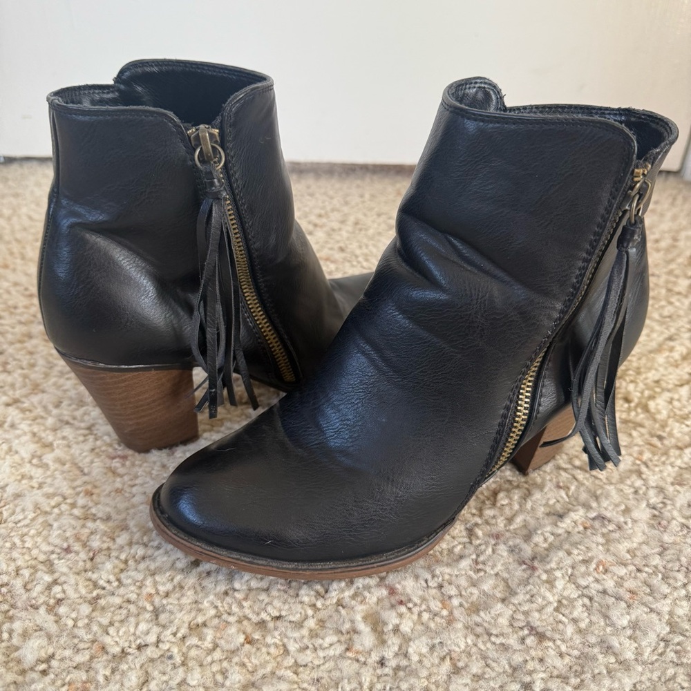 Nine West Black Ankle‎ zip up Boots size 8 - Picture 2 of 12